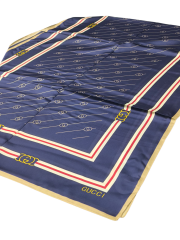 MONOGRAM DESEN  VUAL İPEK ŞAL LACİVERT