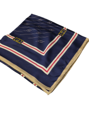 MONOGRAM DESEN  VUAL İPEK ŞAL LACİVERT