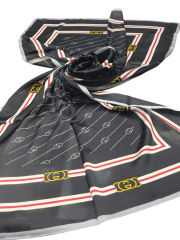 MONOGRAM DESEN  VUAL İPEK ŞAL SİYAH
