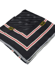 MONOGRAM DESEN  VUAL İPEK ŞAL SİYAH