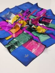 SARAR İNTERVİEW TİVİL İPEK EŞARP  SAKS MAVİ 10003-7