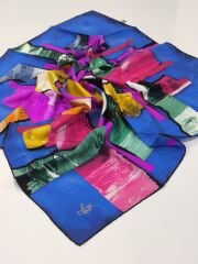 SARAR İNTERVİEW TİVİL İPEK EŞARP  SAKS MAVİ 10003-7