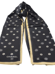 C DESEN LOGO MODEL VUAL İPEK ŞAL SİYAH BEJ