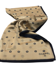 C DESEN LOGO MODEL VUAL İPEK ŞAL  GOLD SİYAH