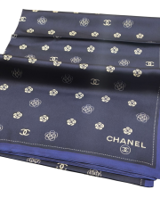 C DESEN LOGO MODEL VUAL İPEK ŞAL LACİVERT