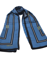 MONOGRAM DESEN VUAL İPEK ŞAL MAVİ