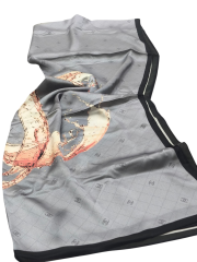 EKOSE C DESEN VUAL İPEK ŞAL GRİ