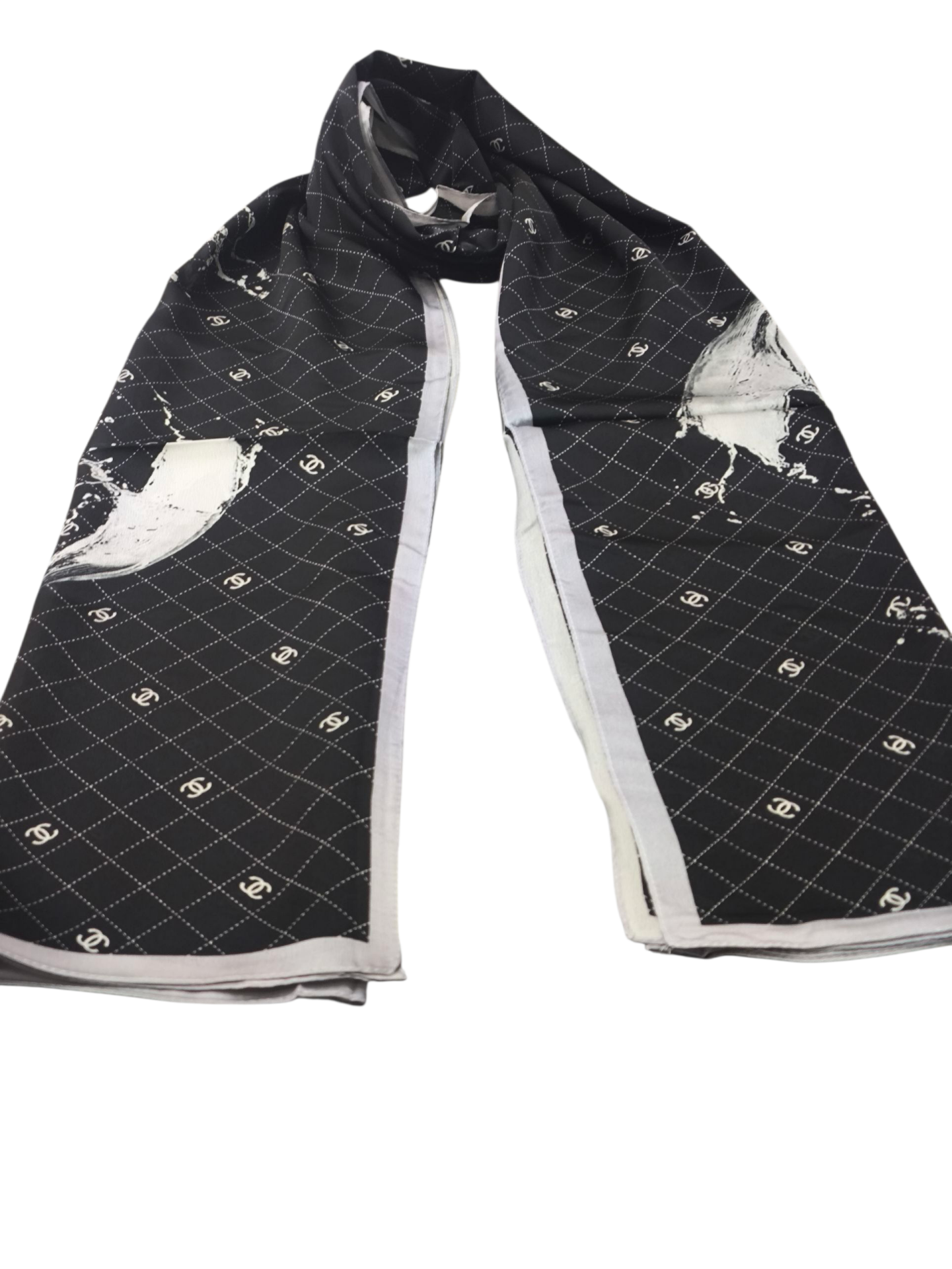 EKOSE C DESEN VUAL İPEK ŞAL SİYAH