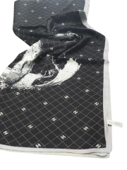 EKOSE C DESEN VUAL İPEK ŞAL SİYAH