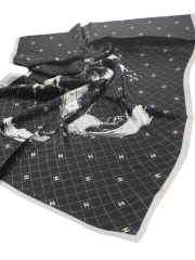 EKOSE C DESEN VUAL İPEK ŞAL SİYAH