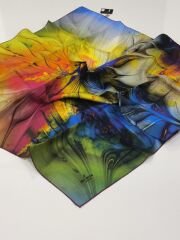 SARAR İNTERVİEW TİVİL İPEK EŞARP EBRU DESEN  10012-7