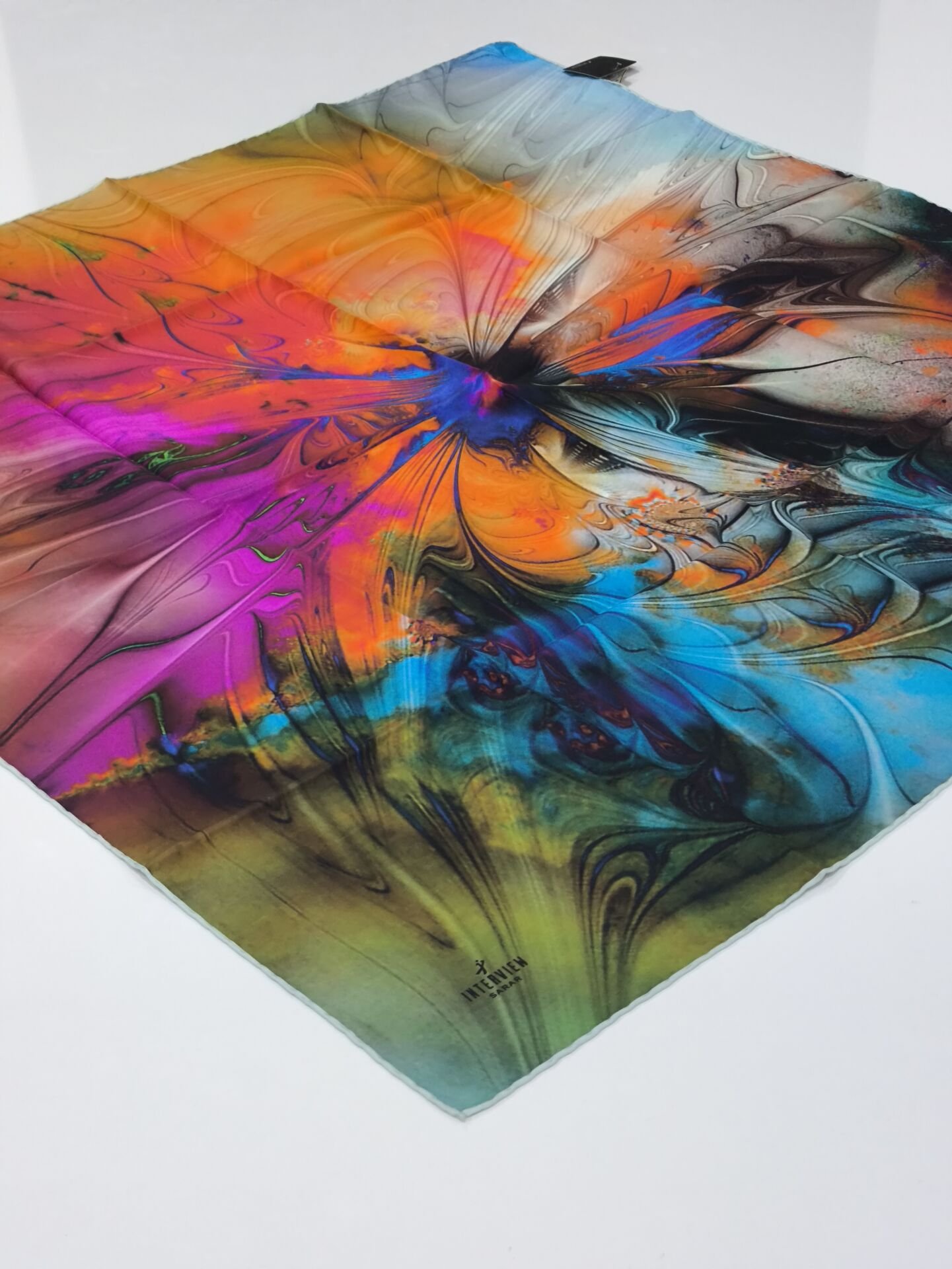 SARAR İNTERVİEW TİVİL İPEK EŞARP  EBRU DESEN10012-2