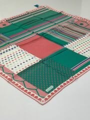 BALSE SURA İPEK EŞARP PUANLI MODEL ZÜMRÜT YEŞİLİ 5003-1