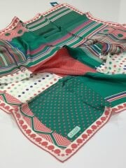 BALSE SURA İPEK EŞARP PUANLI MODEL ZÜMRÜT YEŞİLİ 5003-1