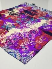 BALSE SURA İPEK EŞARP MOR ÇİÇEKLİ  5004-1