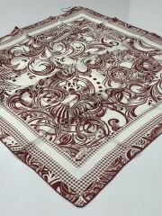 BALSE SURA İPEK EŞARP BORDO KREM 5013-1