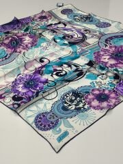 BALSE SURA İPEK EŞARP TURKUAZ MAVİ 5017-1