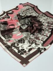 BALSE SURA İPEK EŞARP MERCAN KAHVERENGİ 5018-2