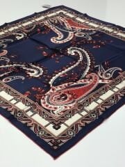 BALSE SURA İPEK EŞARP LACİVERT BORDO 5019-1