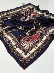 BALSE SURA İPEK EŞARP LACİVERT BORDO 5019-1