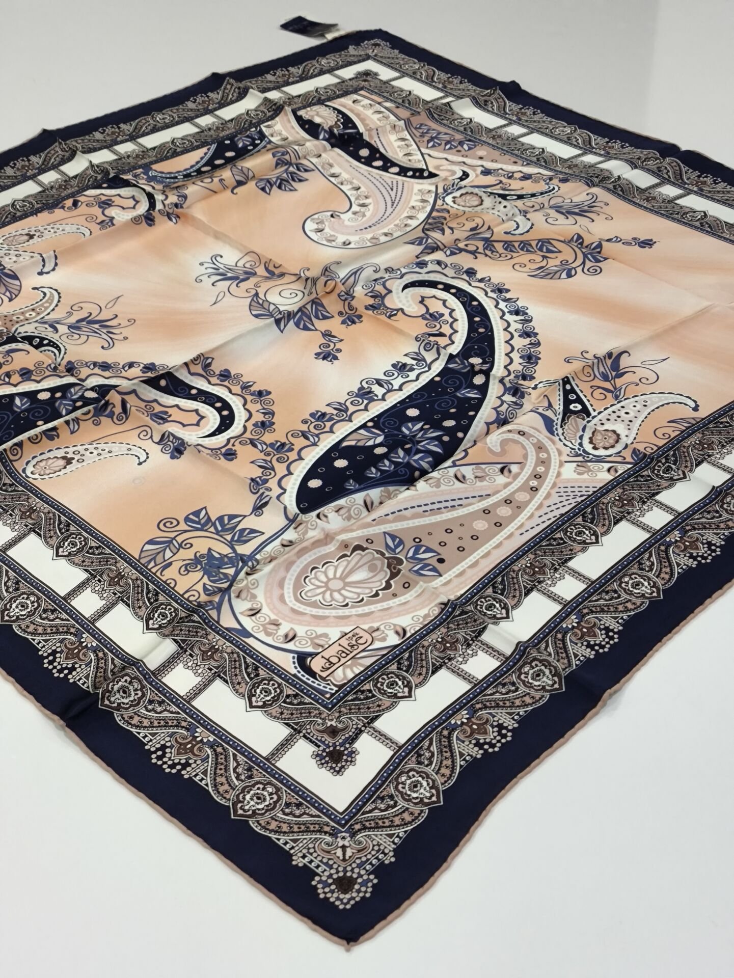 BALSE SURA İPEK EŞARP LACİVERT SOMON 5019-2