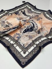 BALSE SURA İPEK EŞARP LACİVERT SOMON 5019-2