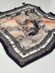 BALSE SURA İPEK EŞARP LACİVERT SOMON 5019-2