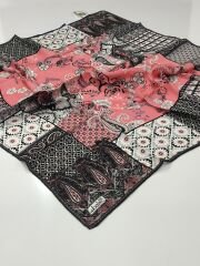 BALSE SURA İPEK EŞARP SİYAH MERCAN 5020-1