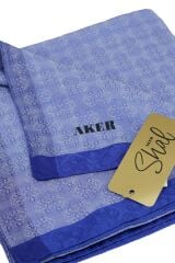 AKER MONOGRAM JAKAR EŞARP 6060950-922 SAKS MAVİ