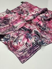 BALSE SURA İPEK EŞARP LACİVERT FUŞYA 5021-1