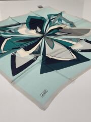 BALSE SURA İPEK EŞARP MİNT YEŞİL LACİVERT 5022-2