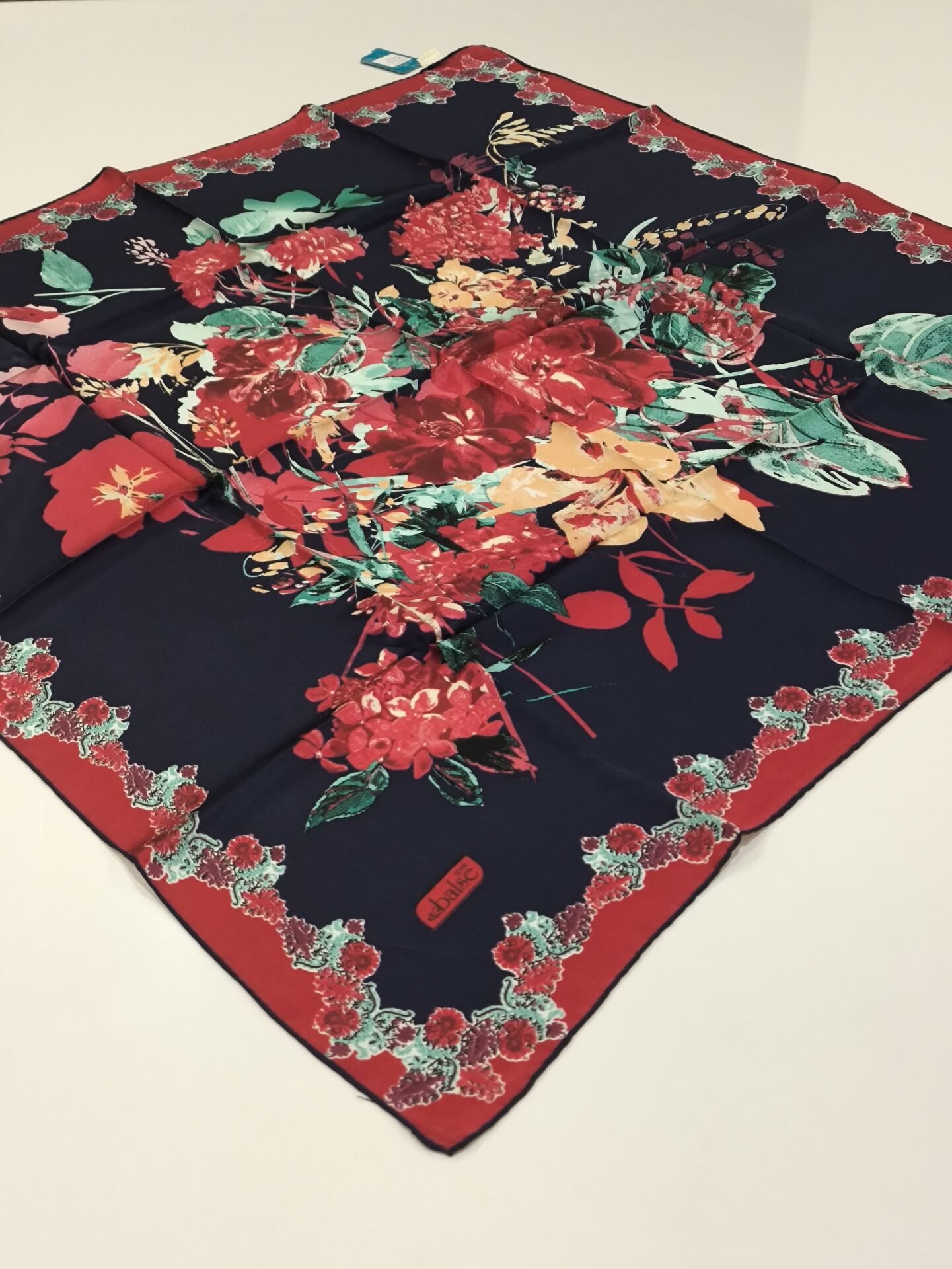 BALSE SURA İPEK EŞARP LACİVERT BORDO 5024-2