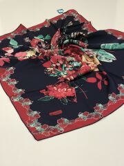 BALSE SURA İPEK EŞARP LACİVERT BORDO 5024-2