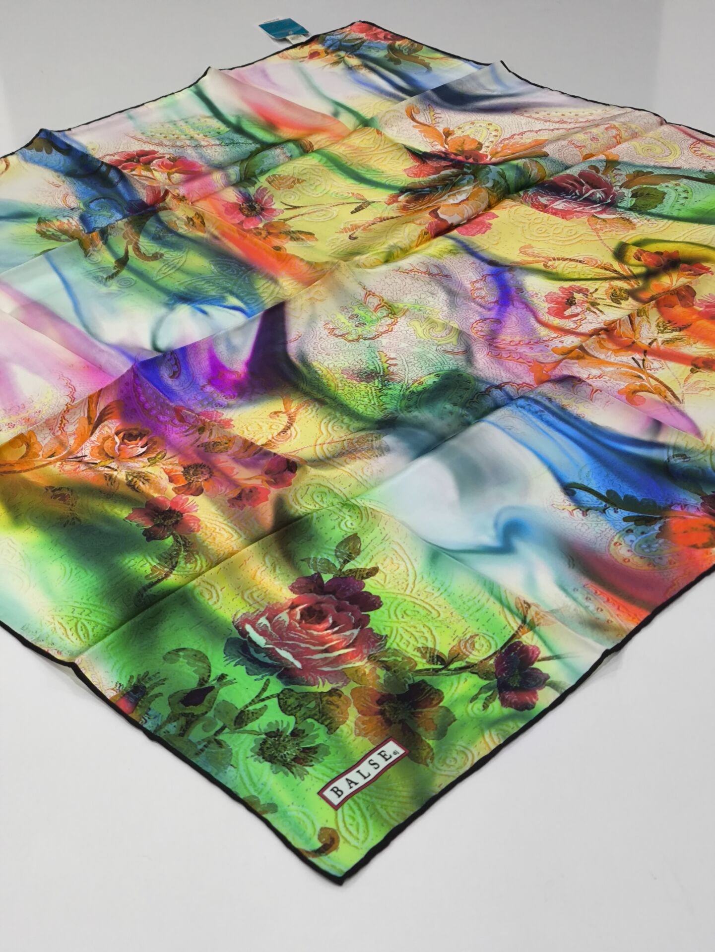 BALSE SURA İPEK EŞARP YEŞİL ÇOK RENKLİ 5029-1