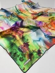 BALSE SURA İPEK EŞARP YEŞİL ÇOK RENKLİ 5029-1