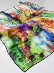 BALSE SURA İPEK EŞARP YEŞİL ÇOK RENKLİ 5029-1