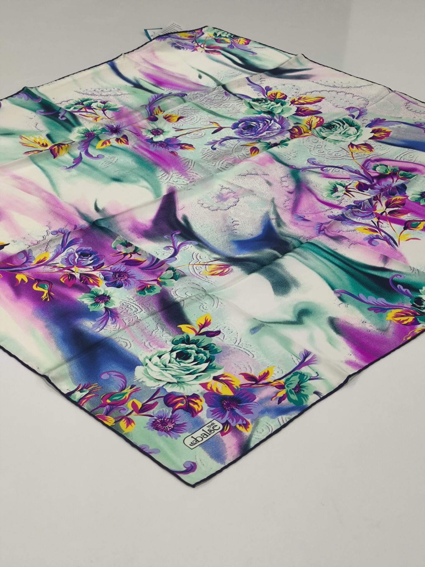 BALSE SURA İPEK EŞARP MİNT LACİVERT FUŞYA 5029-3