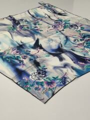 BALSE SURA İPEK EŞARP SAKS YEŞİL LACİVERT 5029-5