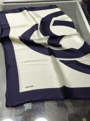 AKER NOSTALJİ SURA İPEK EŞARP LACİVERT KREM 8800-324