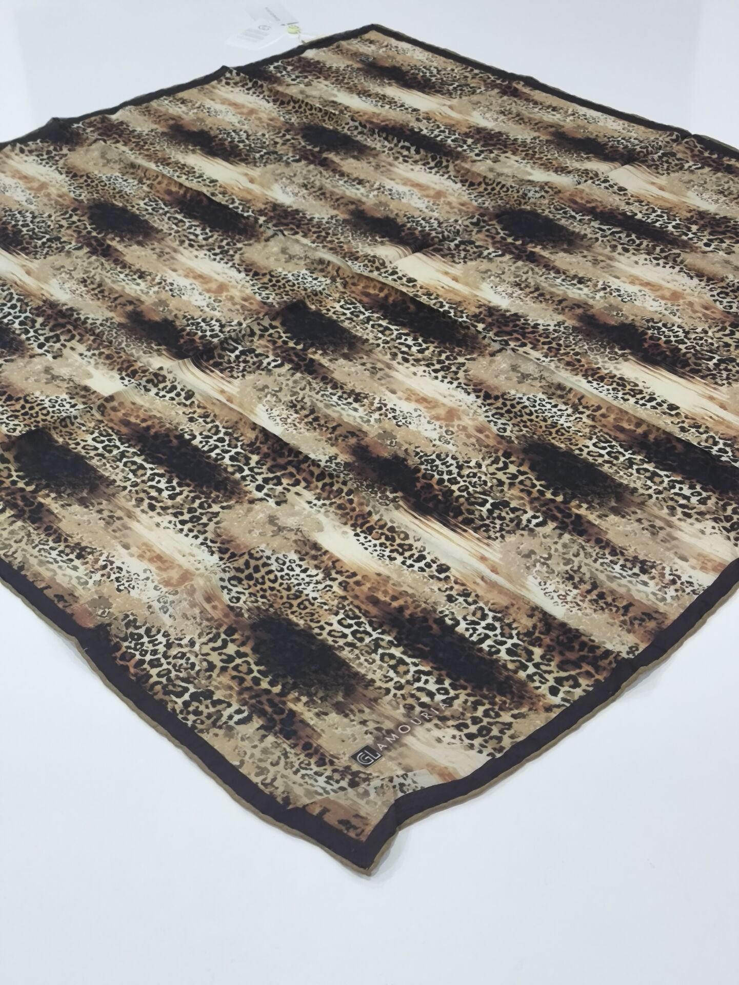 GLAMOURIA NEVA EŞARP LEOPAR DESEN 1 KAHVE KREM