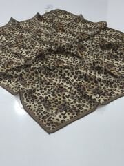 GLAMOURIA NEVA EŞARP LEOPAR DESEN 2 SÜTLÜ KAHVE SİYAH
