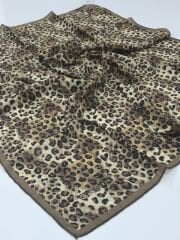 GLAMOURIA NEVA EŞARP LEOPAR DESEN 2 SÜTLÜ KAHVE SİYAH