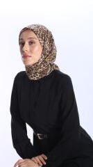 GLAMOURIA NEVA EŞARP LEOPAR DESEN 2 SÜTLÜ KAHVE SİYAH