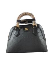 GUCCİ KÜÇÜK G DESENLİ BAYAN ÇANTA PARLAK SİYAH