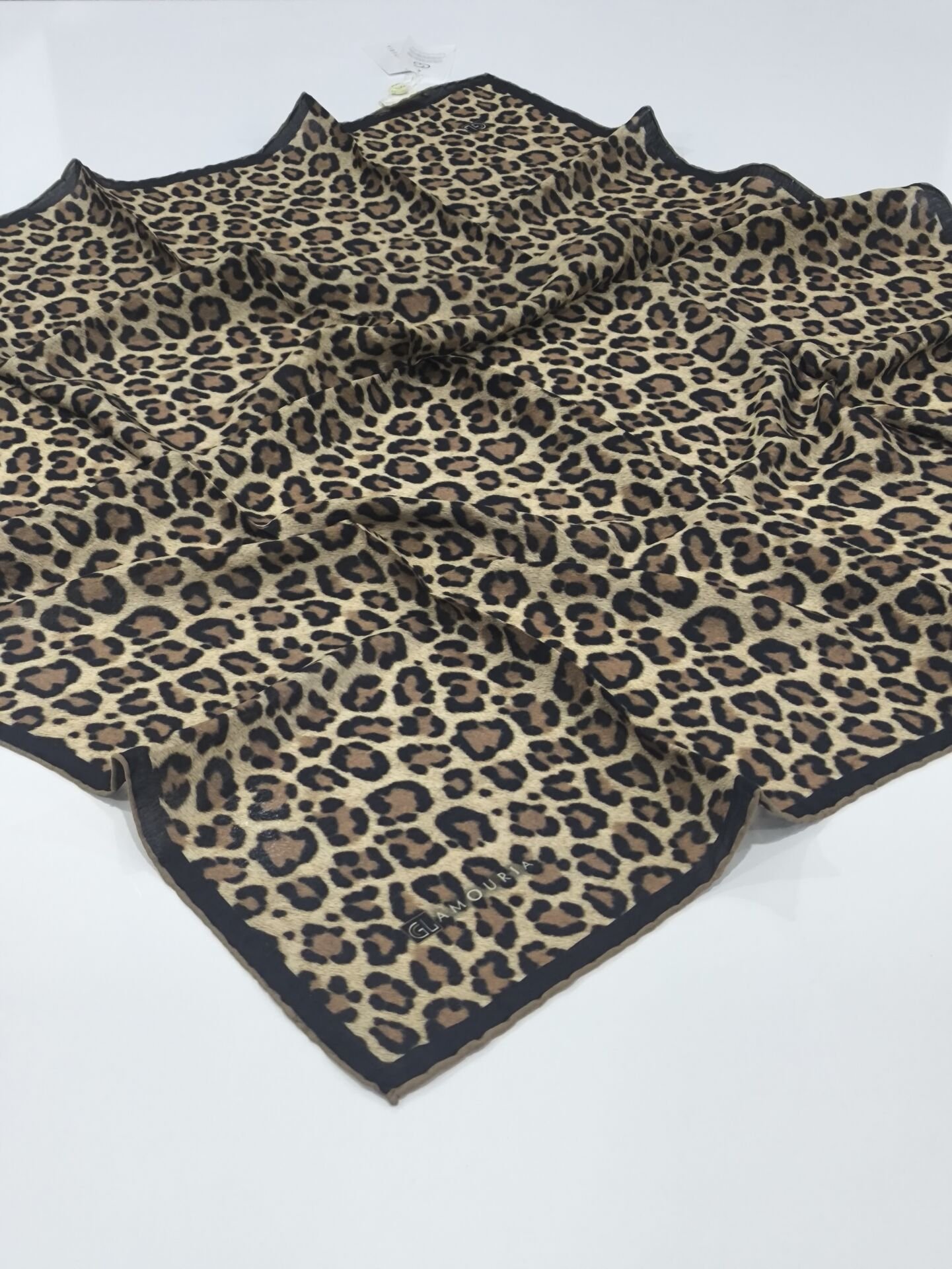 GLAMOURIA NEVA EŞARP LEOPAR DESEN 4 SİYAH KREM