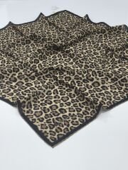 GLAMOURIA NEVA EŞARP LEOPAR DESEN 4 SİYAH KREM