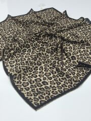 GLAMOURIA NEVA EŞARP LEOPAR DESEN 4 SİYAH KREM