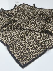 GLAMOURIA NEVA EŞARP LEOPAR DESEN 4 SİYAH KREM