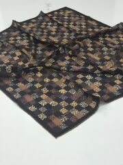 GLAMOURIA NEVA EŞARP KARE  LEOPAR DESEN 5 SİYAH KREM KAHVE