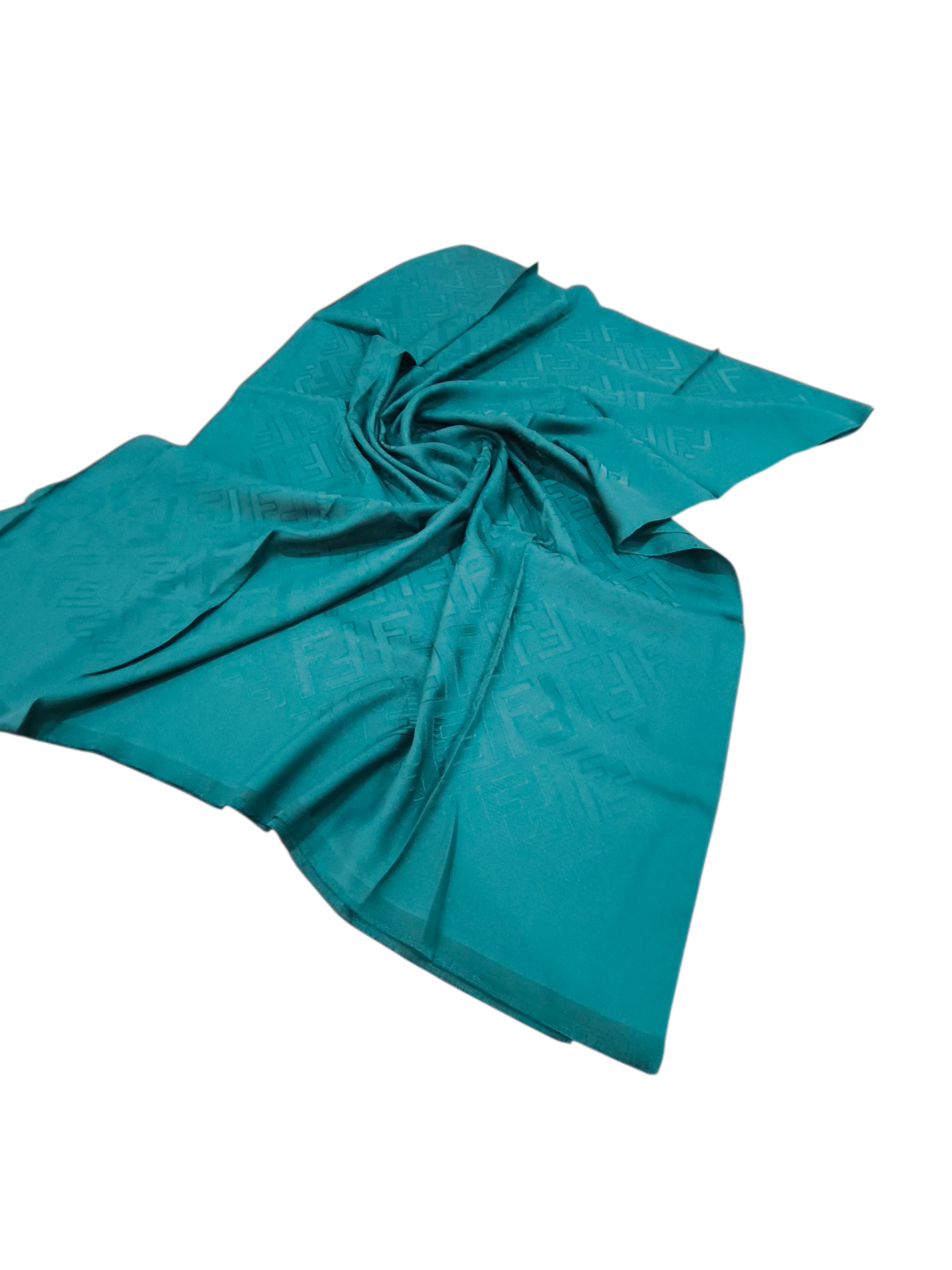 FENDİ F DESEN İPEK JAKARLI ŞAL AÇIK ZÜMRÜT YEŞİLİ